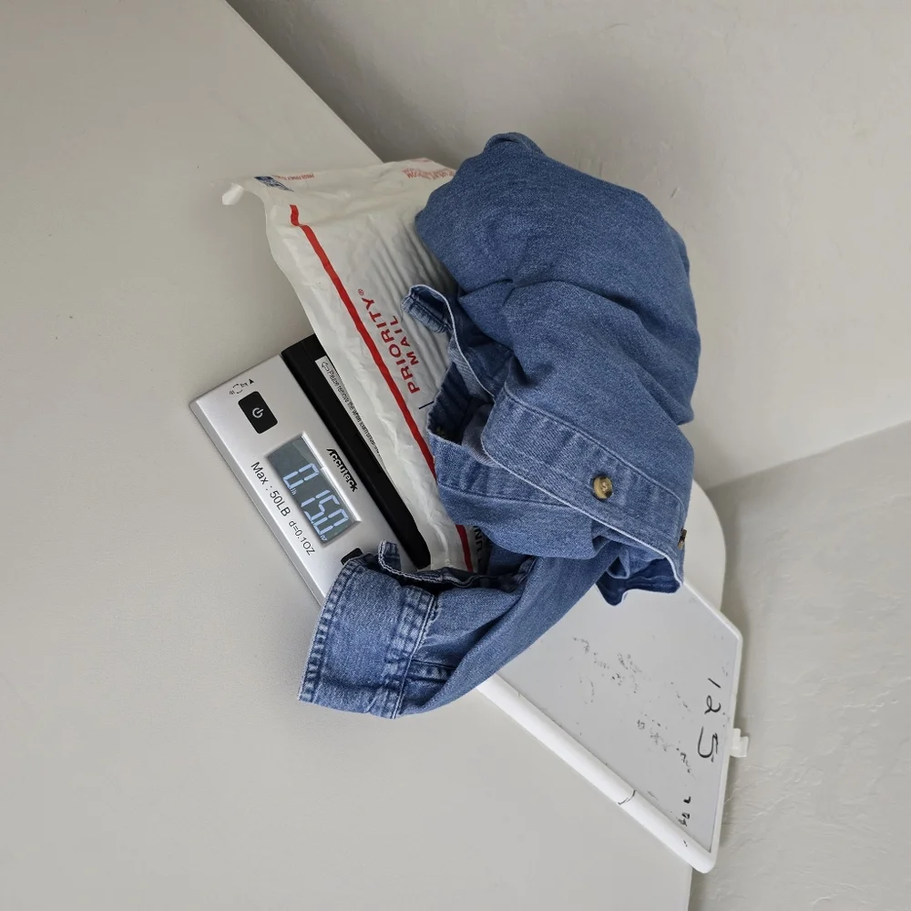 Victoria Jones Woman Denim Chambray Birdhouse Birds Grannycore Vtg Shirt XXL - Picture 12 of 14